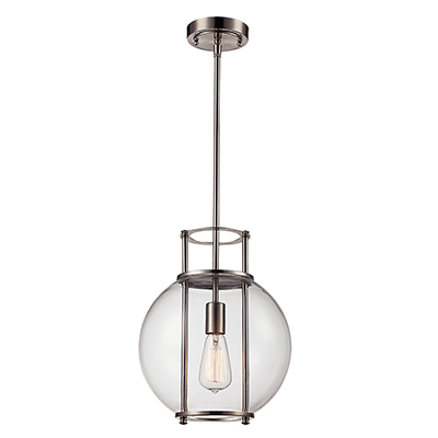 Trans Globe Lighting PND-2030 BN Grove 11.75" Indoor Brushed Nickel Contemporary Pendant